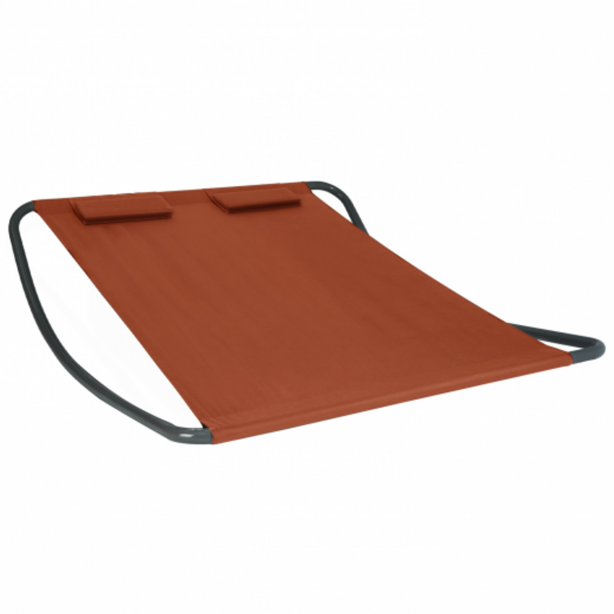 ID MARKET Lit bain de soleil 180 cm avec toile terracotta et structure gris foncé