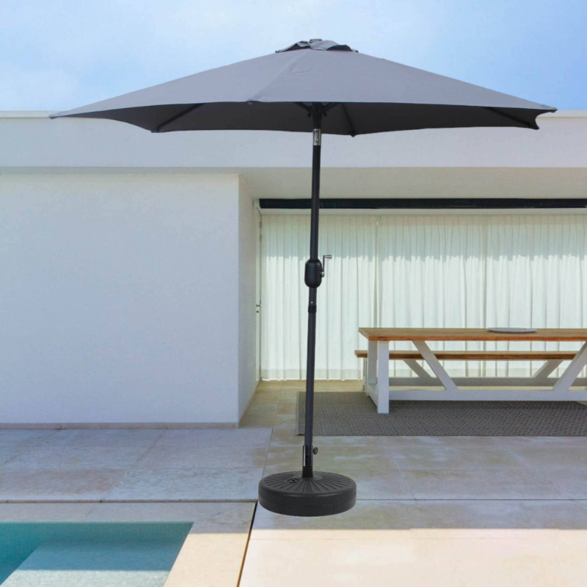 Voir la diapositive 3 : CONCEPT USINE Parasol  gris  rond 25 x 25 m come