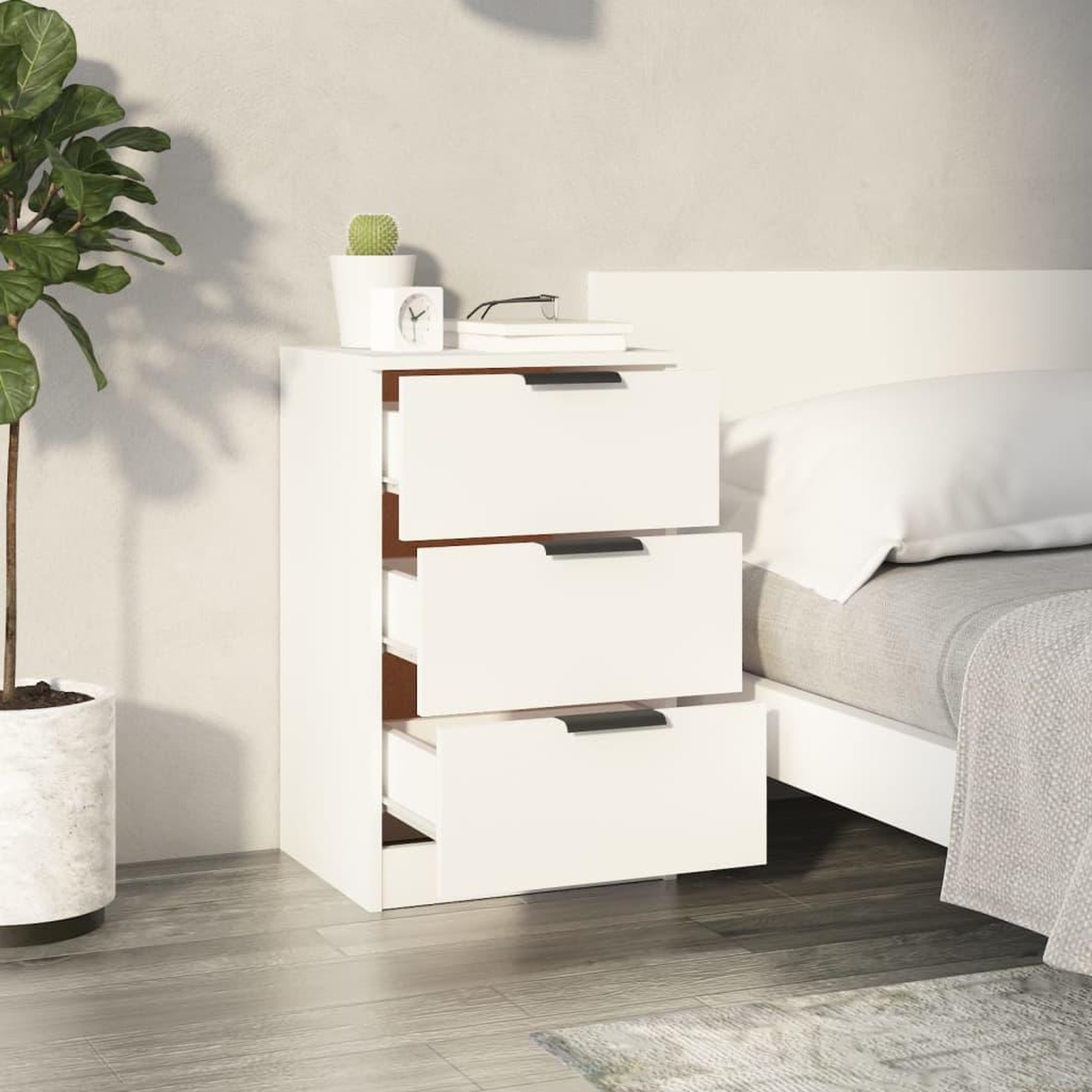 Voir la diapositive 3 : VIDAXL Table de chevet Blanc 40x36x65 cm
