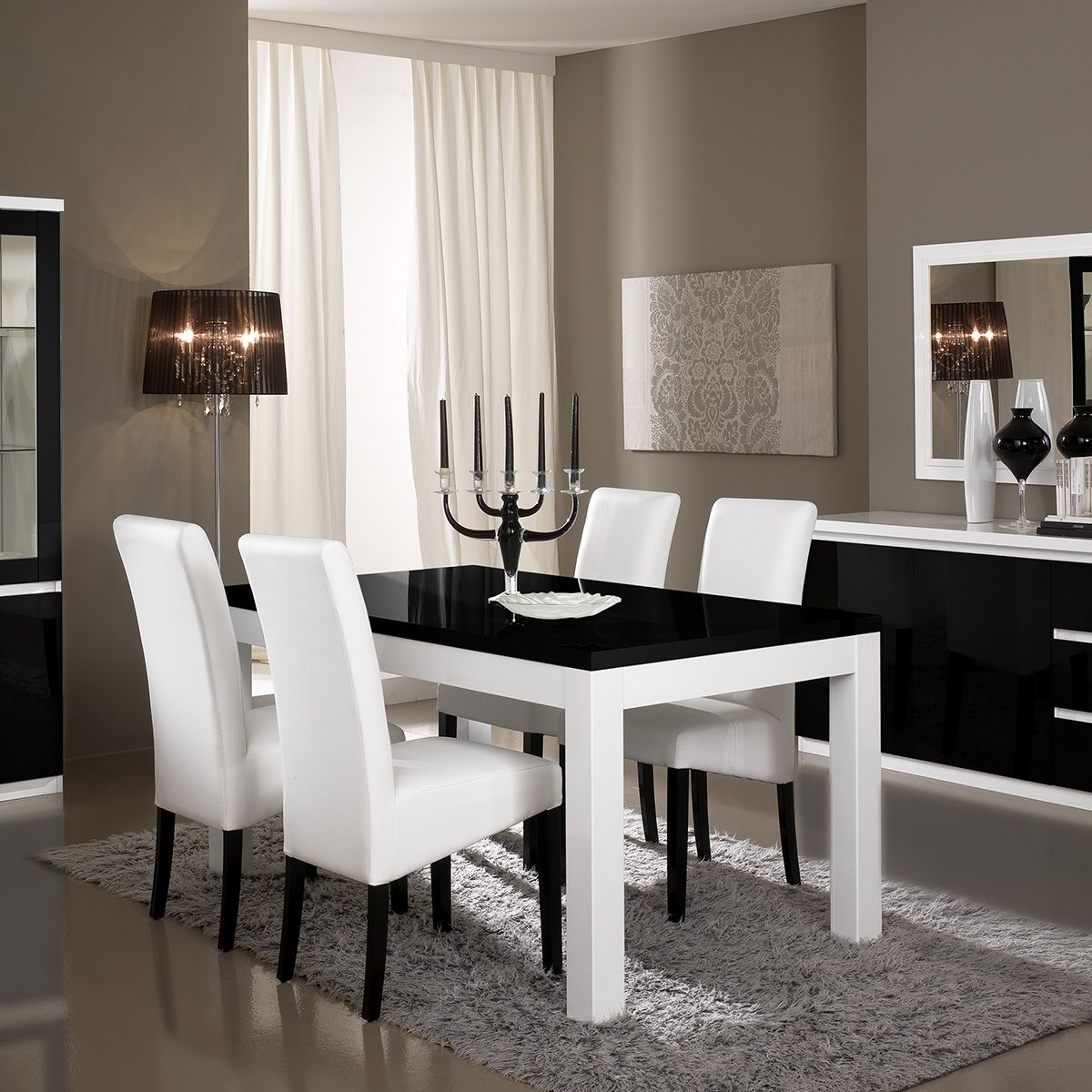 Table de séjour L160cm GENOVA, bicolore