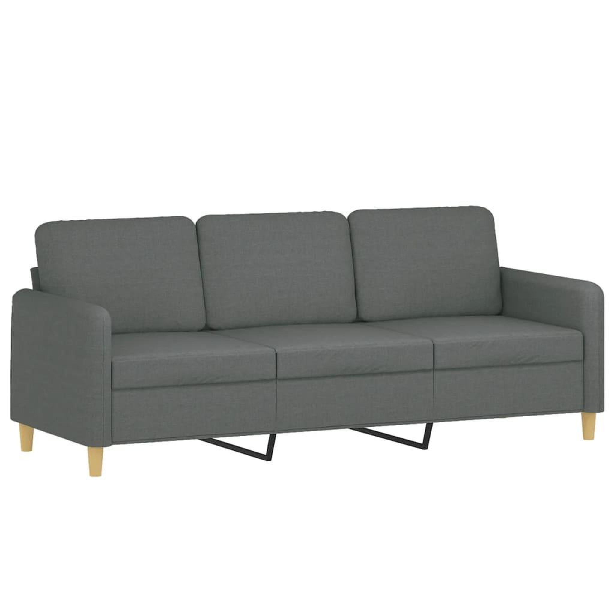 Voir la diapositive 4 : VIDAXL Ensemble de canapes 3 pcs coussins gris fonce tissu