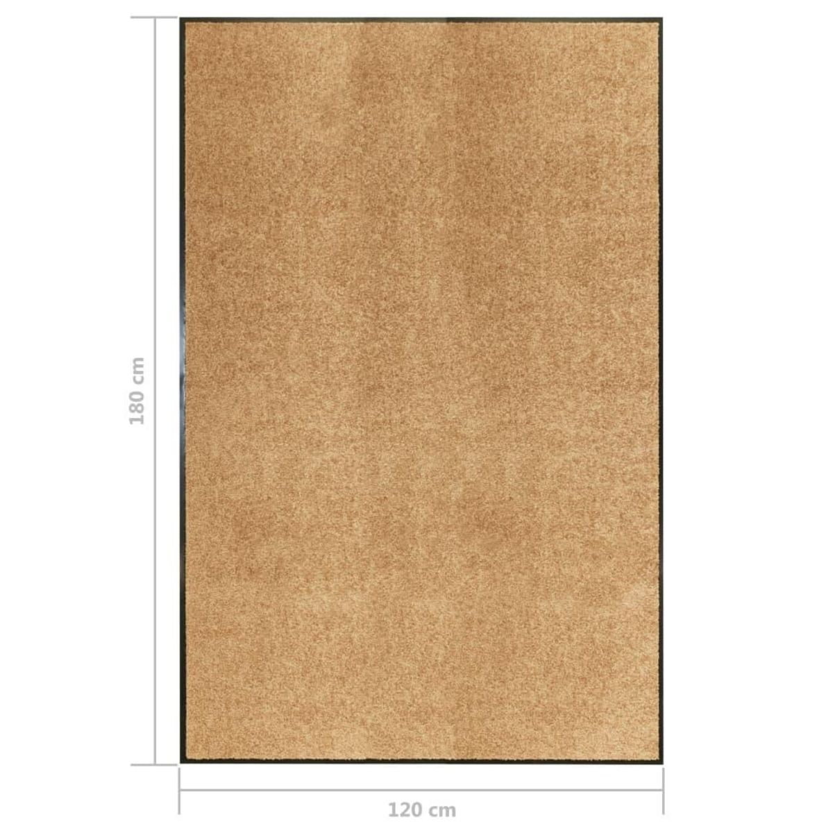 VIDAXL Paillasson lavable Creme 120x180 cm
