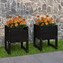 Voir la diapositive 1 : VIDAXL Jardinieres 2 pcs Noir 40x40x52,5 cm Bois massif de pin