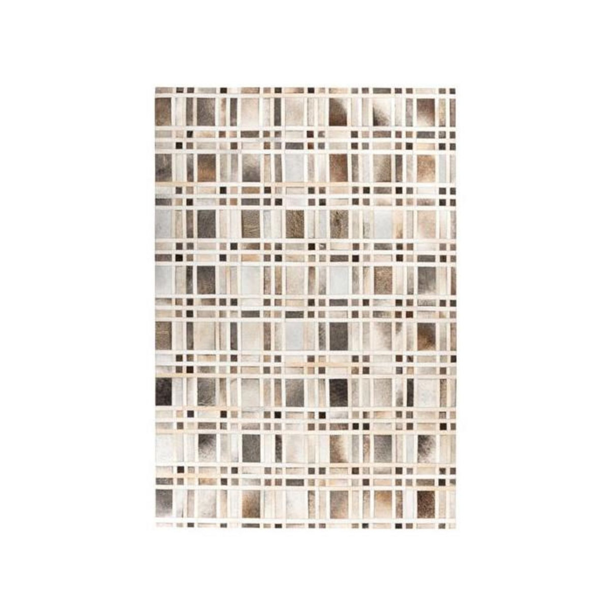 Paris Prix Tapis Fait Main en Cuir  Lavin II  Gris