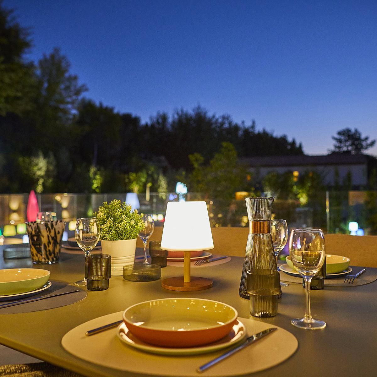 Lumisky Lampe de table sans fil LED STANDY MINI Bois Bois H25CM