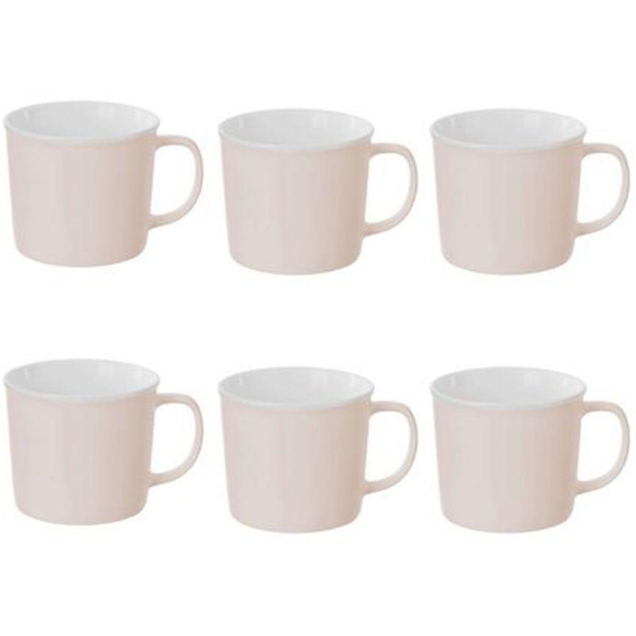 SECRET DE GOURMET Lot de 6 mugs en porcelaine  nature  38cl rose