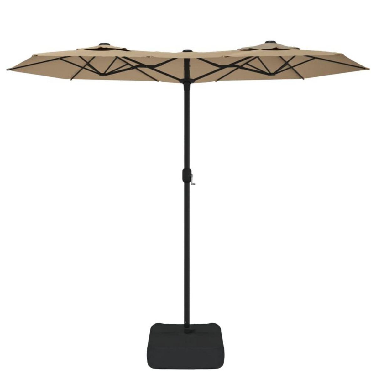 VIDAXL Parasol de jardin a double tete avec LED taupe 316x240 cm
