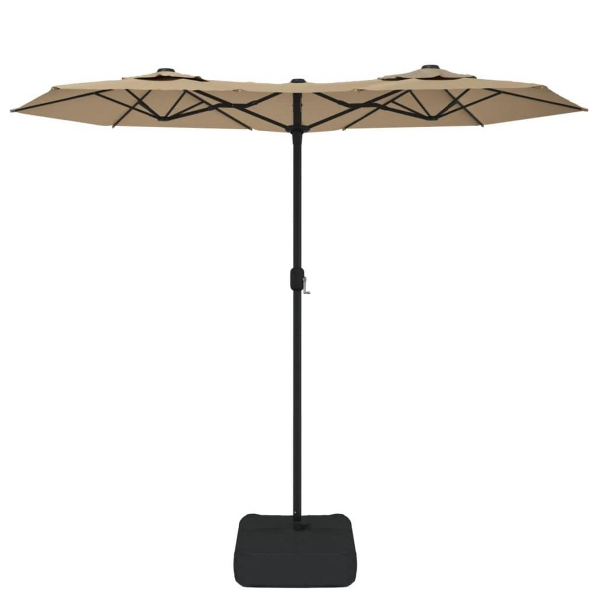 VIDAXL Parasol de jardin a double tete avec LED taupe 316x240 cm