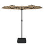 Voir la diapositive 4 : VIDAXL Parasol de jardin a double tete avec LED taupe 316x240 cm