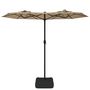 Voir la diapositive 4 : VIDAXL Parasol de jardin a double tete avec LED taupe 316x240 cm