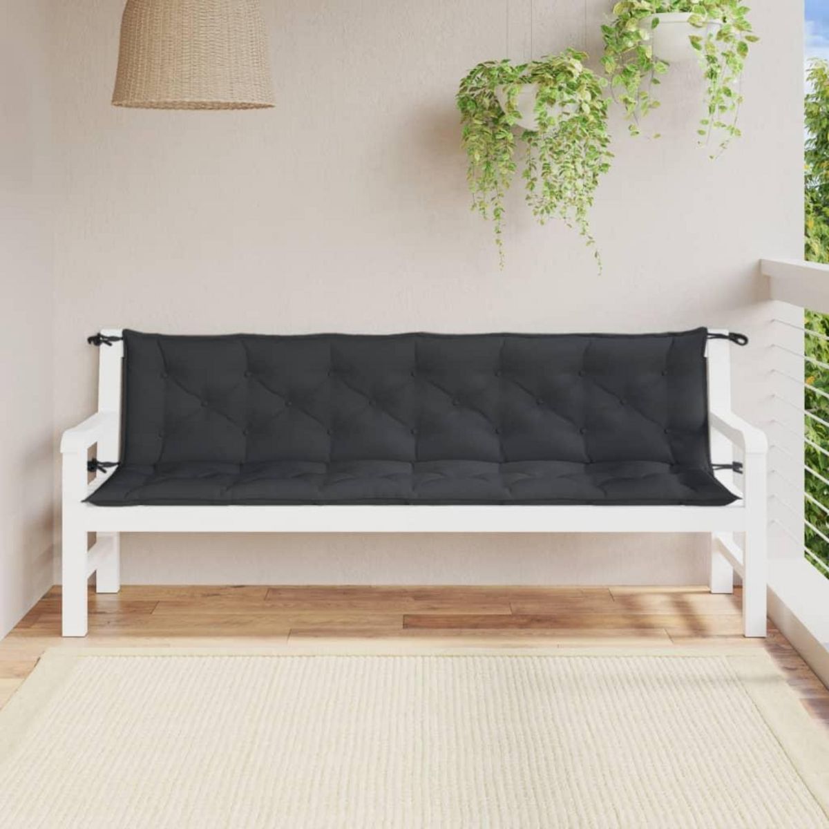 VIDAXL Coussins de banc de jardin lot de 2 anthracite melange tissu