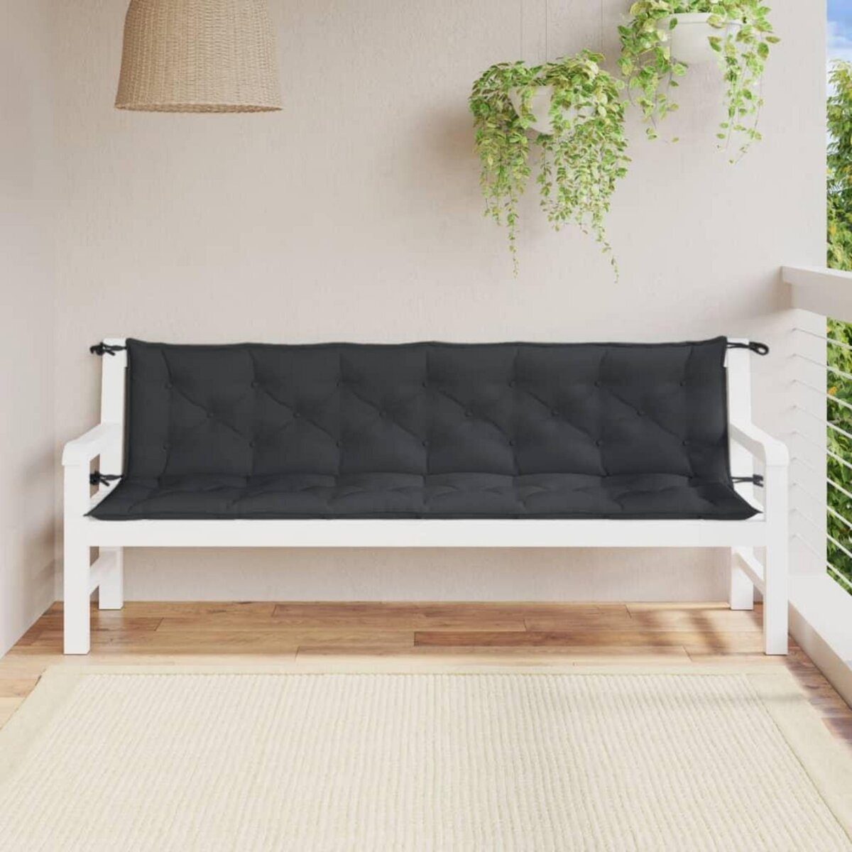 VIDAXL Coussins de banc de jardin lot de 2 anthracite melange tissu