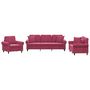 Voir la diapositive 2 : VIDAXL Ensemble de canapes 3 pcs avec coussins rouge bordeaux velours