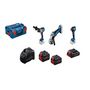 Voir la diapositive 1 : BOSCH Combo kit 4 outils 18V + batterie 4Ah (Procore) + 2 batteries 5,5Ah (Procore) + chargeur + coffret L BOXX BOSCH 0615990N32