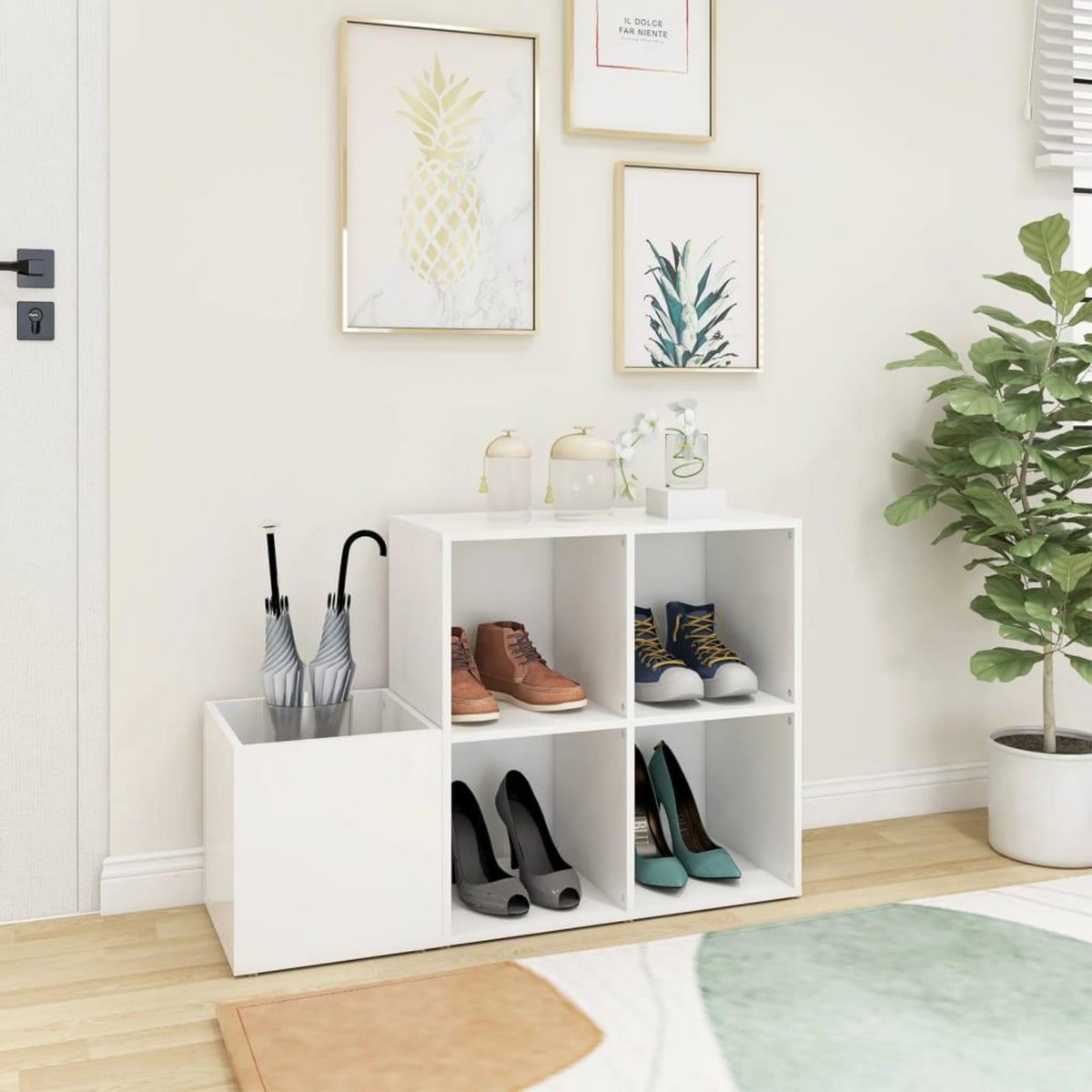 VIDAXL Armoire a chaussures d'entree blanc bois d'ingenierie
