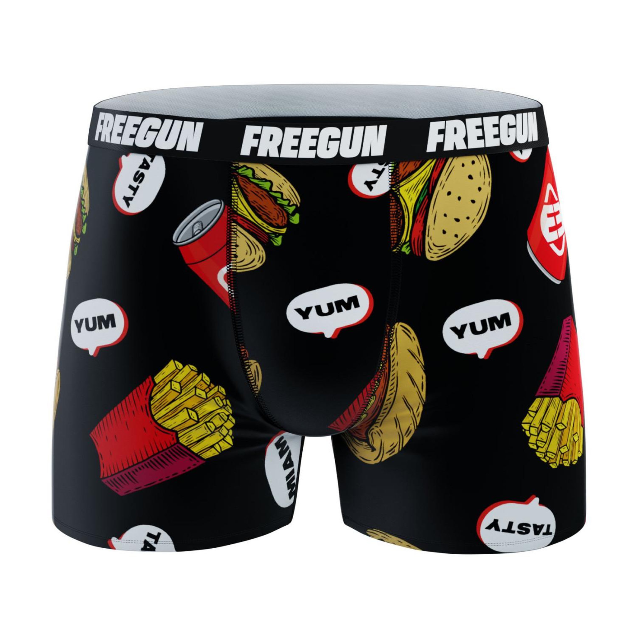 Voir la diapositive 3 : FREEGUN Lot de 4 boxers enfant aop fun