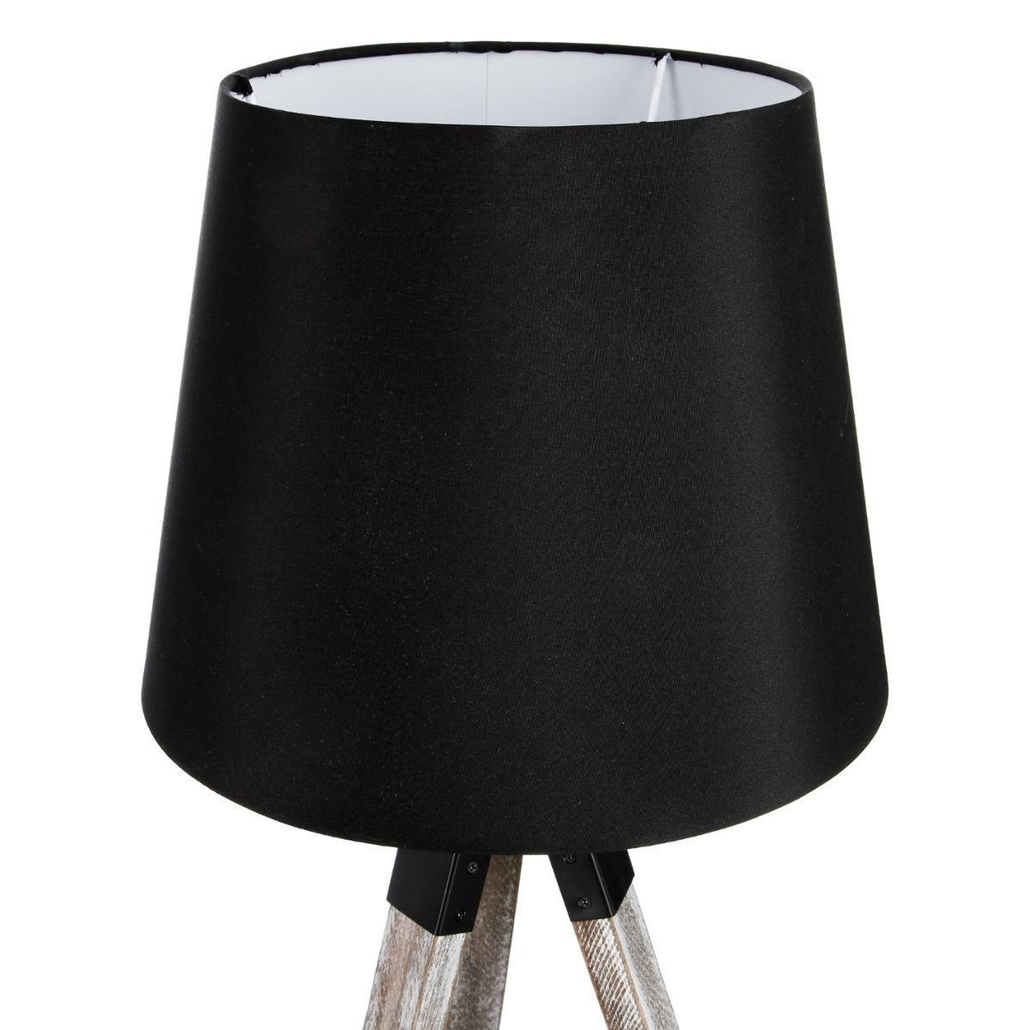 Voir la diapositive 2 : ATMOSPHERA Lampe à poser trépied en bois  runo  58cm noir