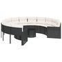 Voir la diapositive 2 : VIDAXL Canape de jardin avec table coussins rond noir resine tressee