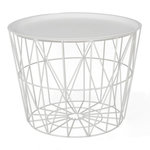 Paris Prix Table d'Appoint Design  Filaire  52cm Blanc