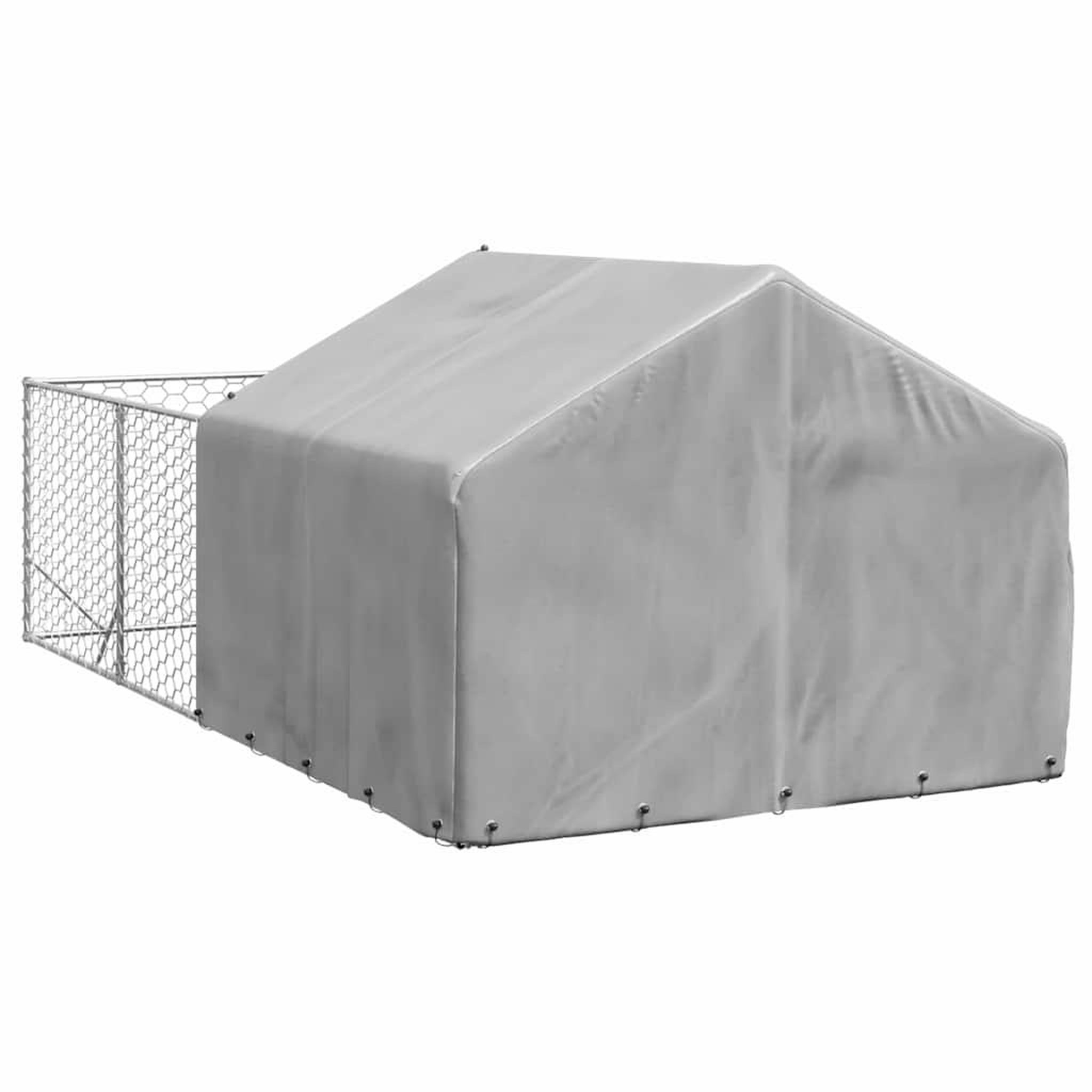 Voir la diapositive 5 : VIDAXL Niche d'exterieur pour chien enclos 4x2x1,5 m acier galvanise