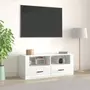 VIDAXL Meuble TV Blanc brillant 100x35x40 cm Bois d'ingenierie