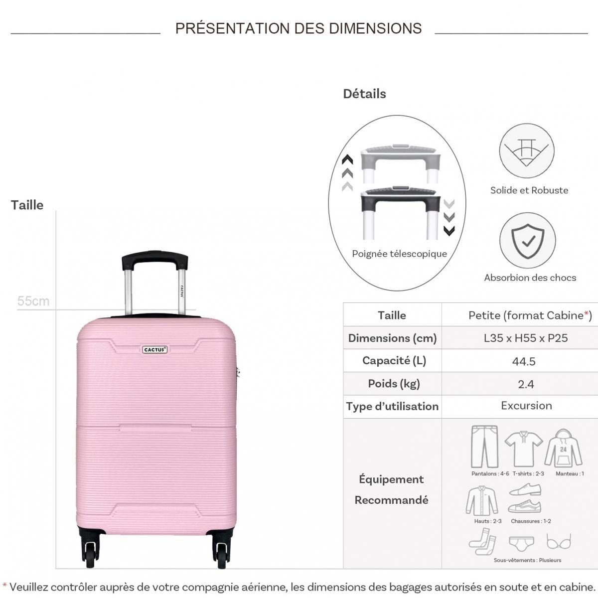 Cactus Valise cabine rigide 55cm
