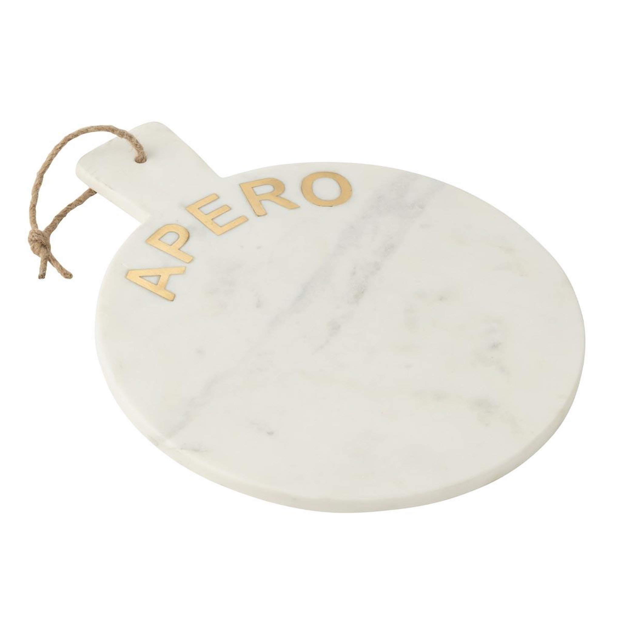 J-LINE Planche de Présentation en Marbre Apéro  Marci  38cm Blanc