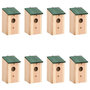 Voir la diapositive 1 : VIDAXL Nichoirs 8 pcs Bois 12x12x22 cm