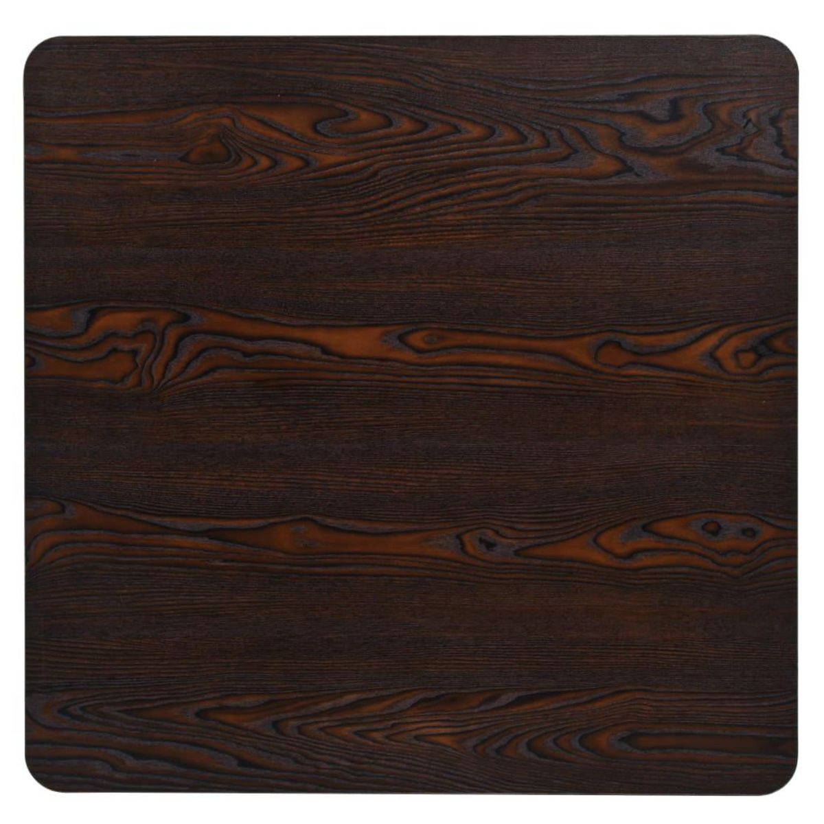 VIDAXL Table de bistro MDF et acier Carre 80 x 80 x 75 cm Frene fonce