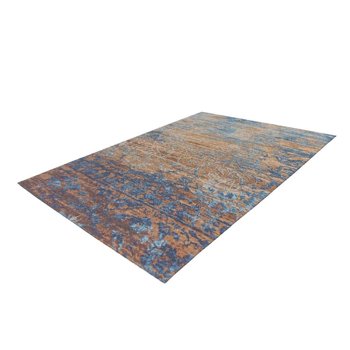 Paris Prix Tapis Jacquard à Poils Courts  Blaze  Bleu & Beige