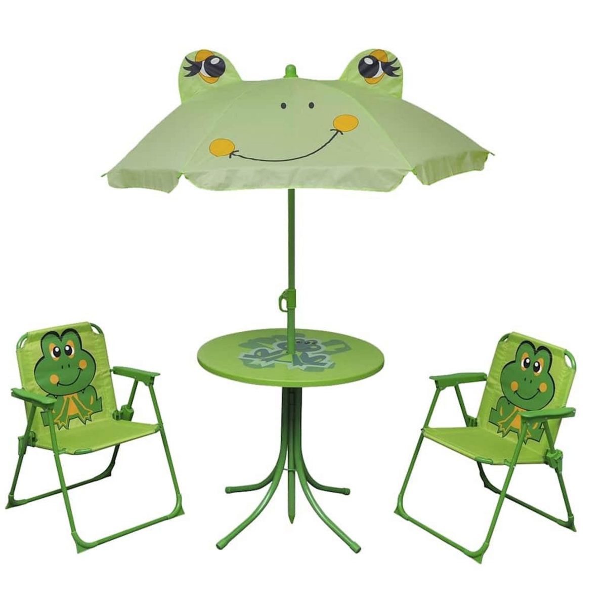VIDAXL Ensemble de bistro avec parasol pour enfants 3 pcs Vert