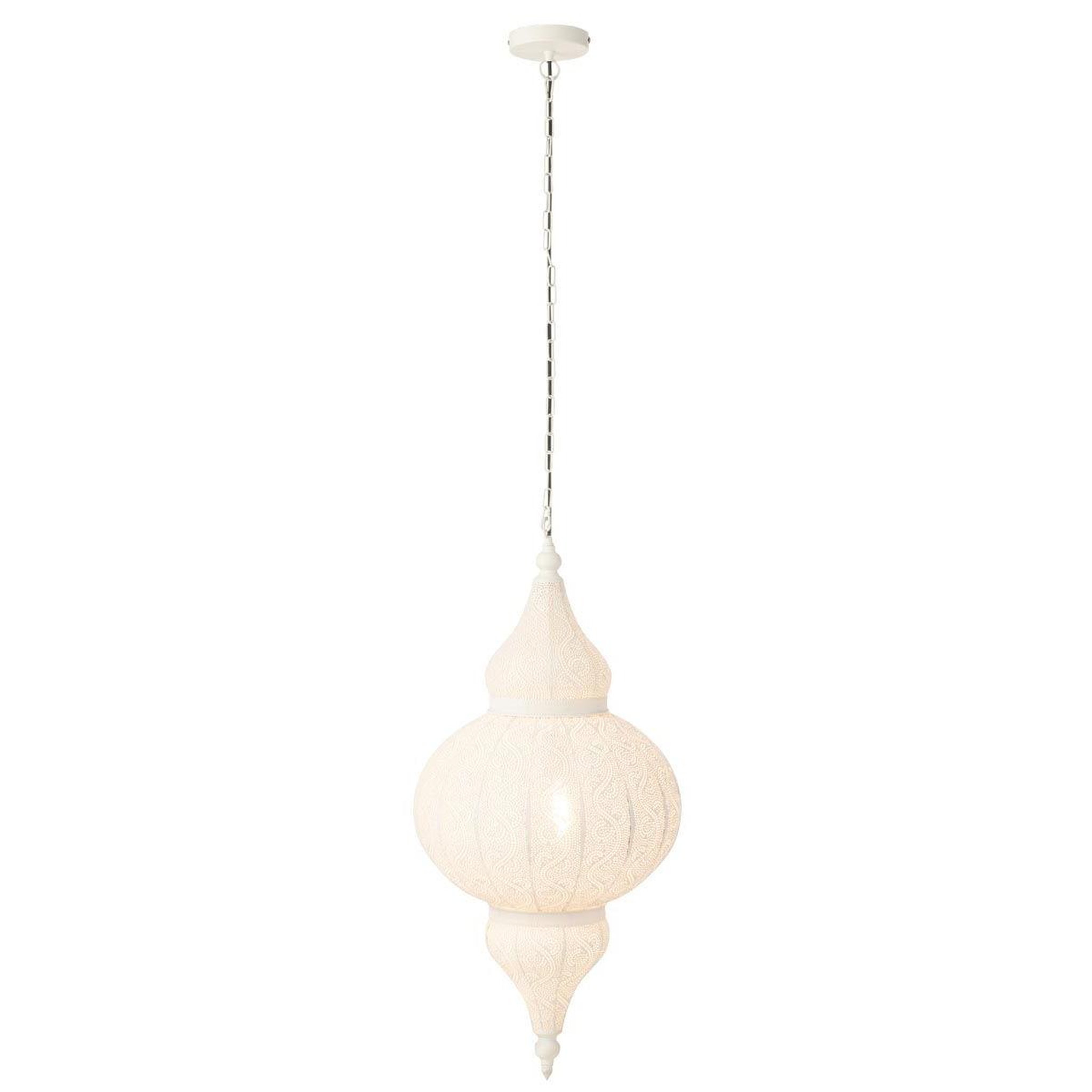 Voir la diapositive 2 : J-LINE Lampe suspension en métal  bore  86cm blanc