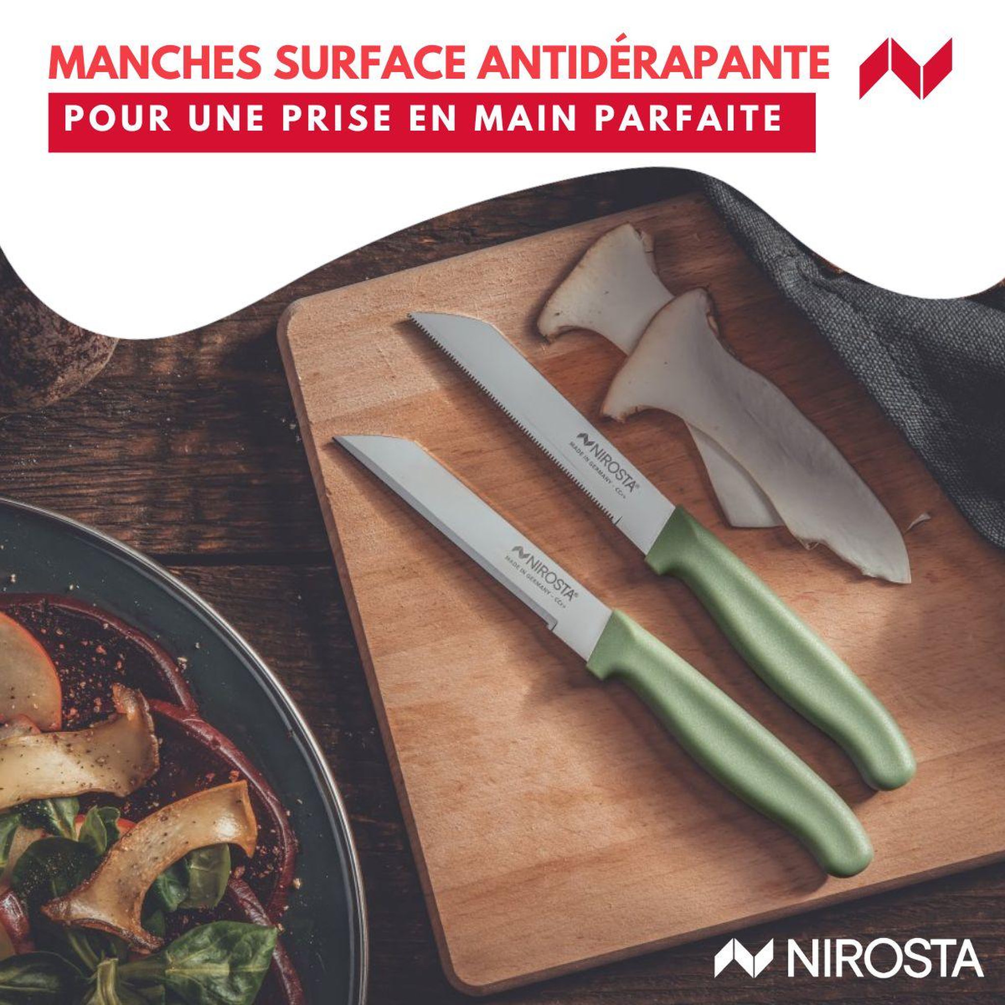 Voir la diapositive 6 : NIROSTA Set de 2 couteaux à légumes 19 cm nirosta elemental