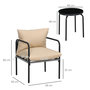 Voir la diapositive 3 : OUTSUNNY Ensemble salon de jardin 2 places 3 pièces avec coussins beige