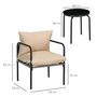 Voir la diapositive 3 : OUTSUNNY Ensemble salon de jardin 2 places 3 pièces avec coussins beige
