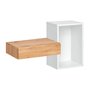 Voir la diapositive 1 : Paris Prix Étagère Murale & Tiroir Design  Easy  100cm Blanc