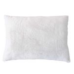 TOILINUX Coussin AZURA imitiation fourrure. Coloris disponibles : Blanc, Gris