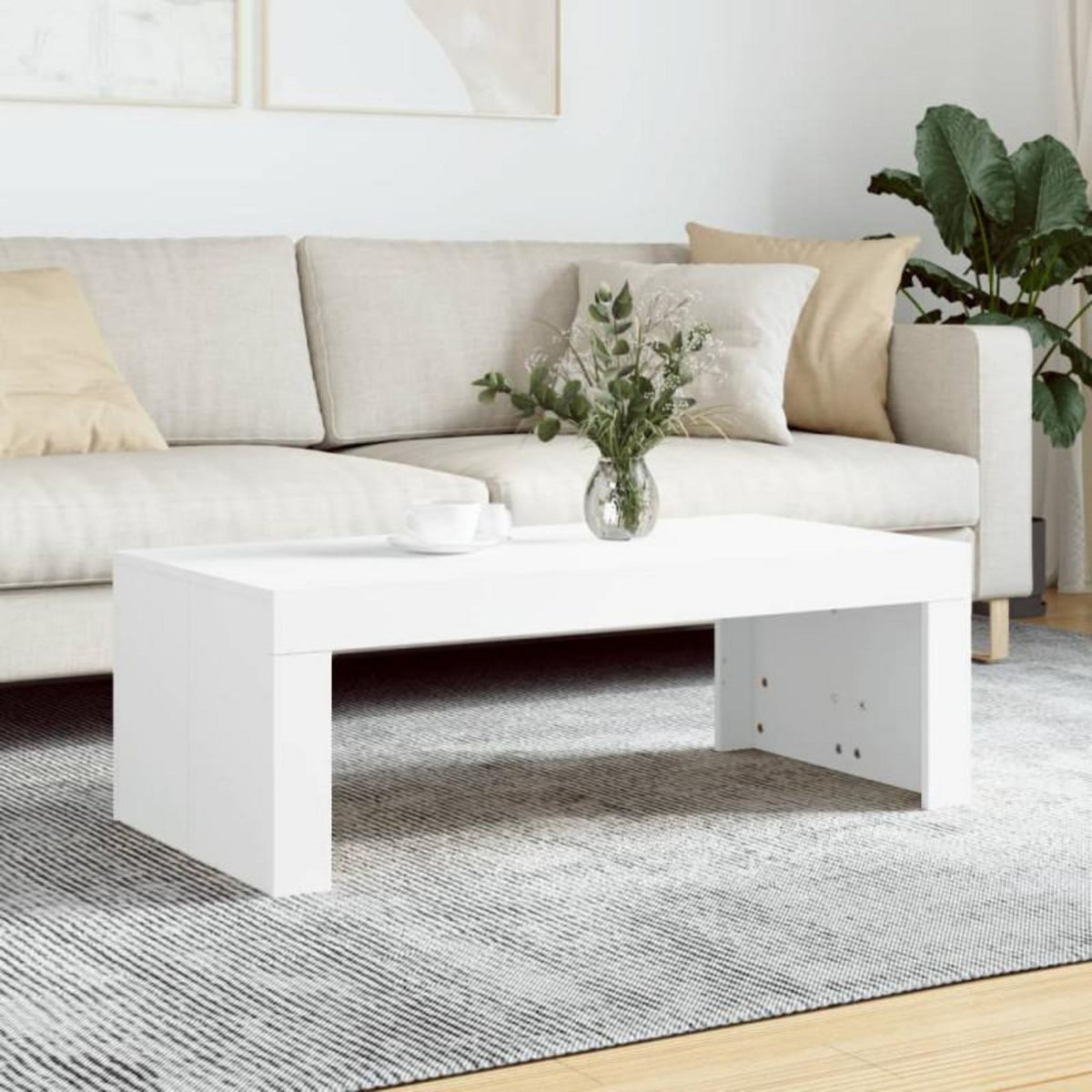 VIDAXL Table basse blanc 102x50x36 cm bois d ingénierie