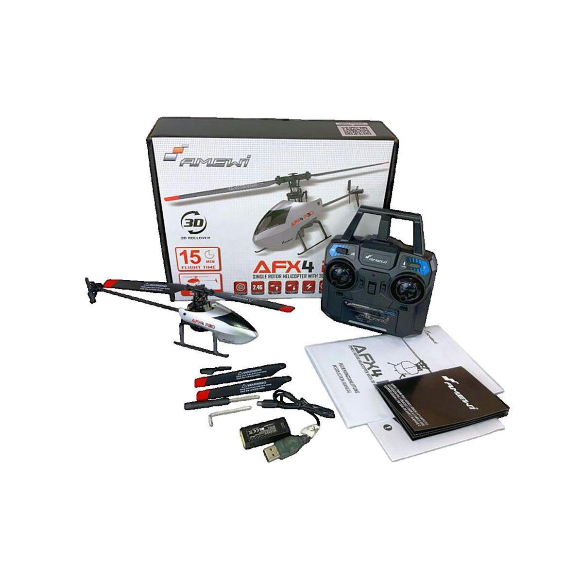 Amewi Hélicoptère radiocommandé Amewi AFX4 Argenté