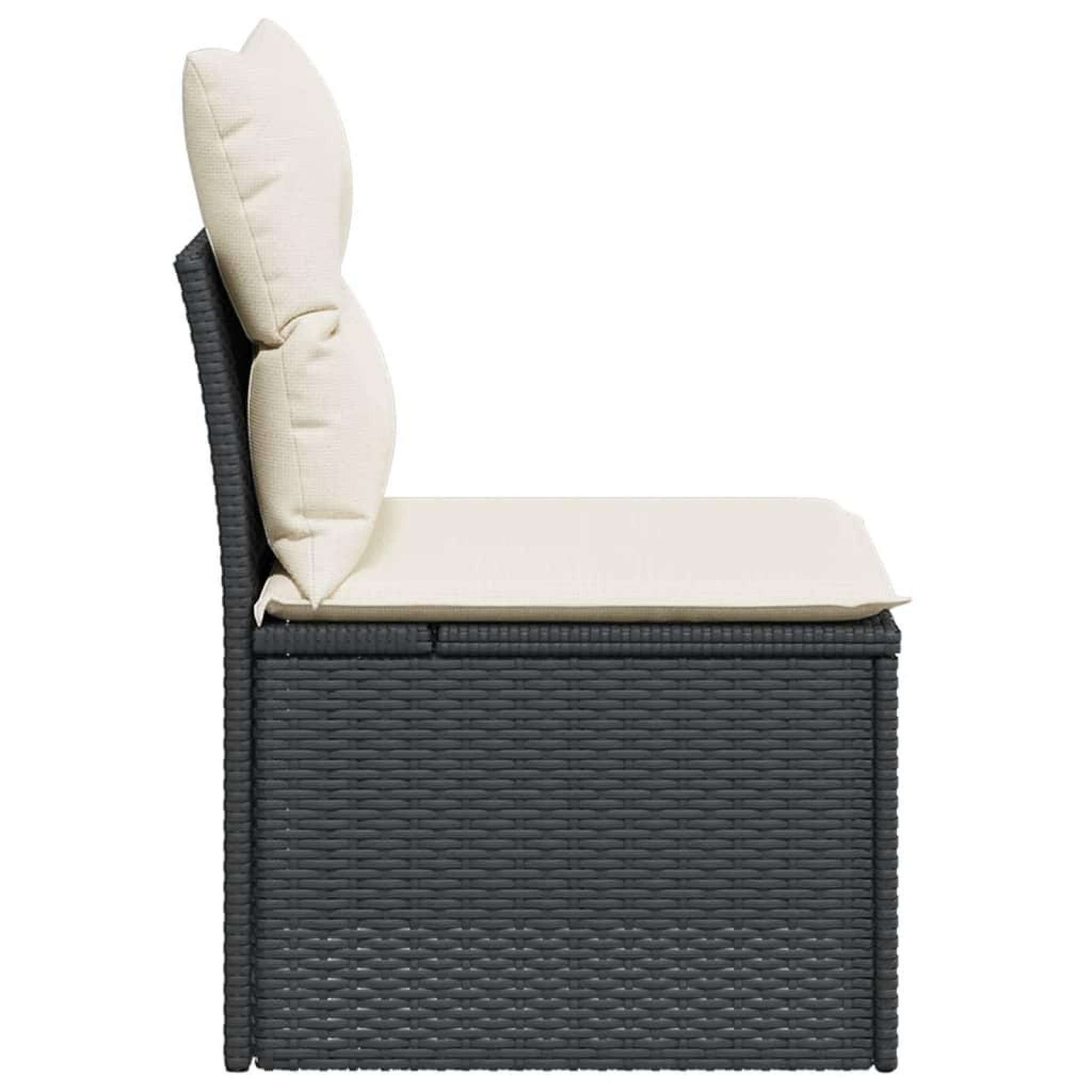 Voir la diapositive 5 : VIDAXL Chaise de jardin sans accoudoirs avec coussins noir poly rotin