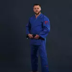 FIGHTING FILMS Kimono de Judo Superstar 750 Gr - Fighting Films - Approuvé IJF - Bleu - Taille 155cm