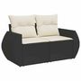 Voir la diapositive 4 : VIDAXL Salon de jardin 4 pcs avec coussins noir resine tressee