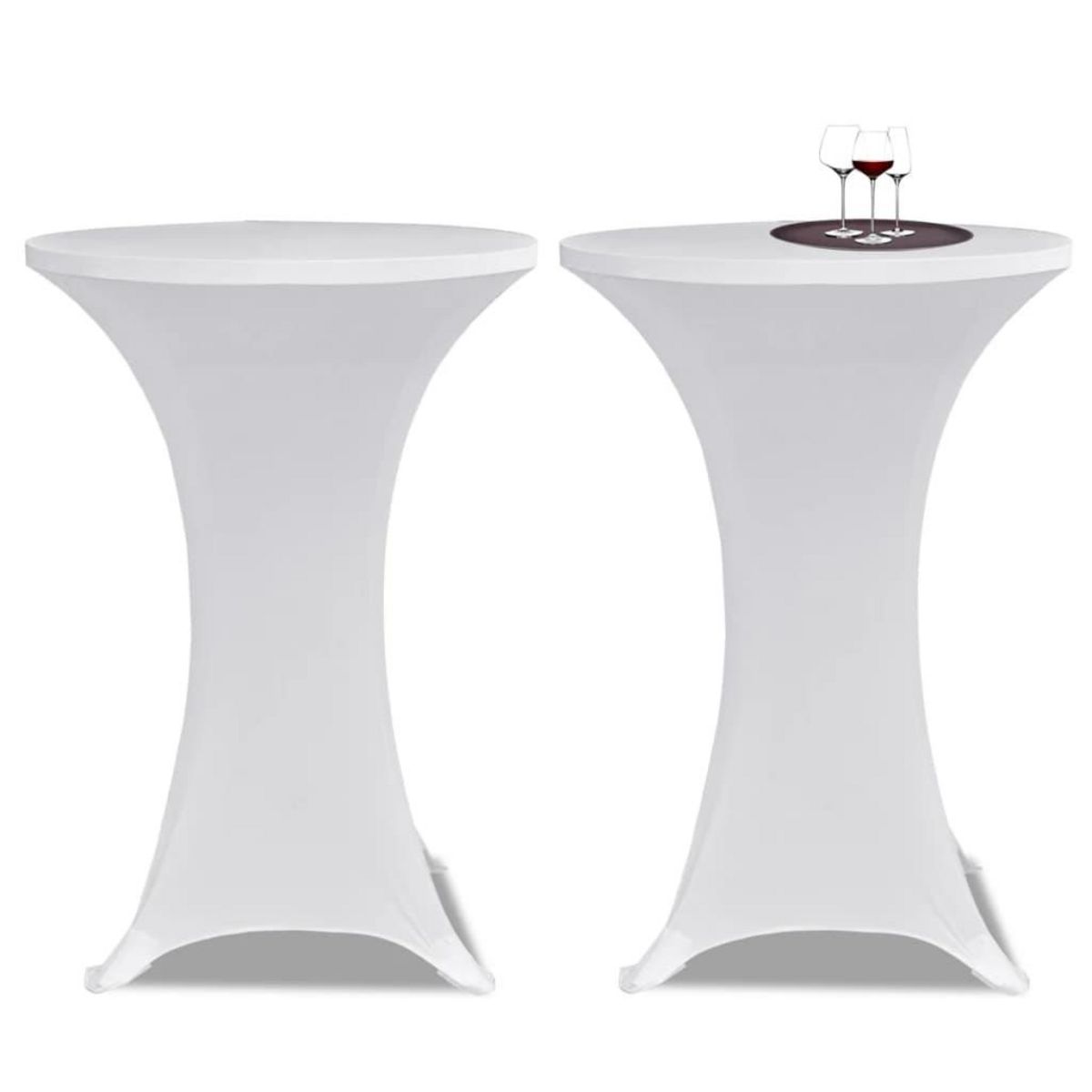 VIDAXL Housses elastiques de table Ø 80 cm Blanc 4 pcs