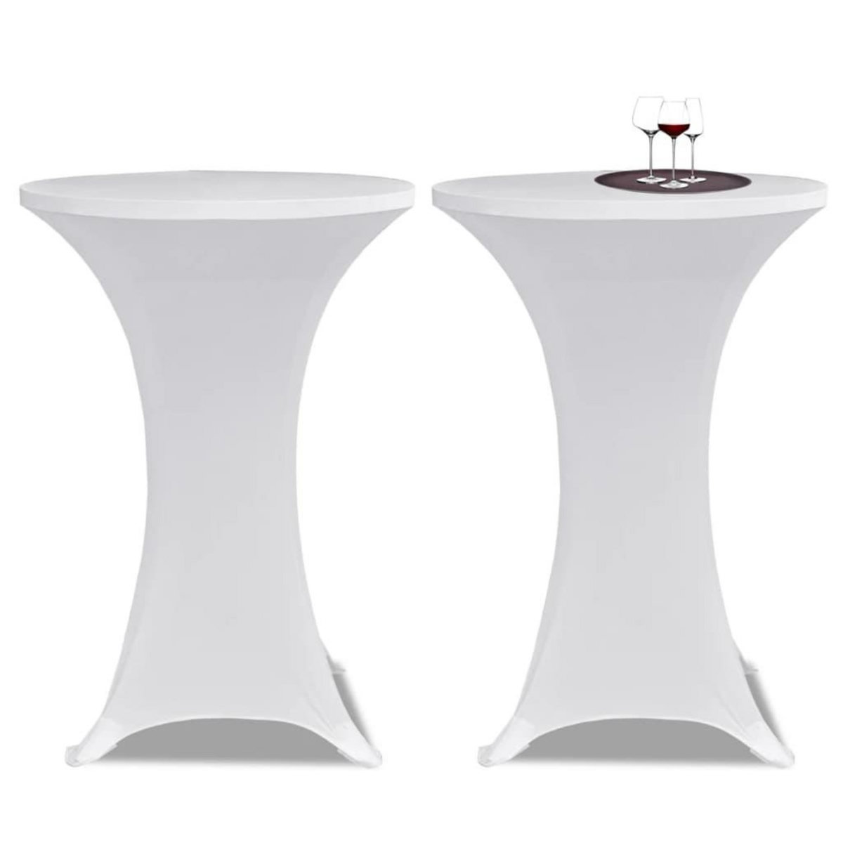 VIDAXL Housses elastiques de table Ø 80 cm Blanc 4 pcs