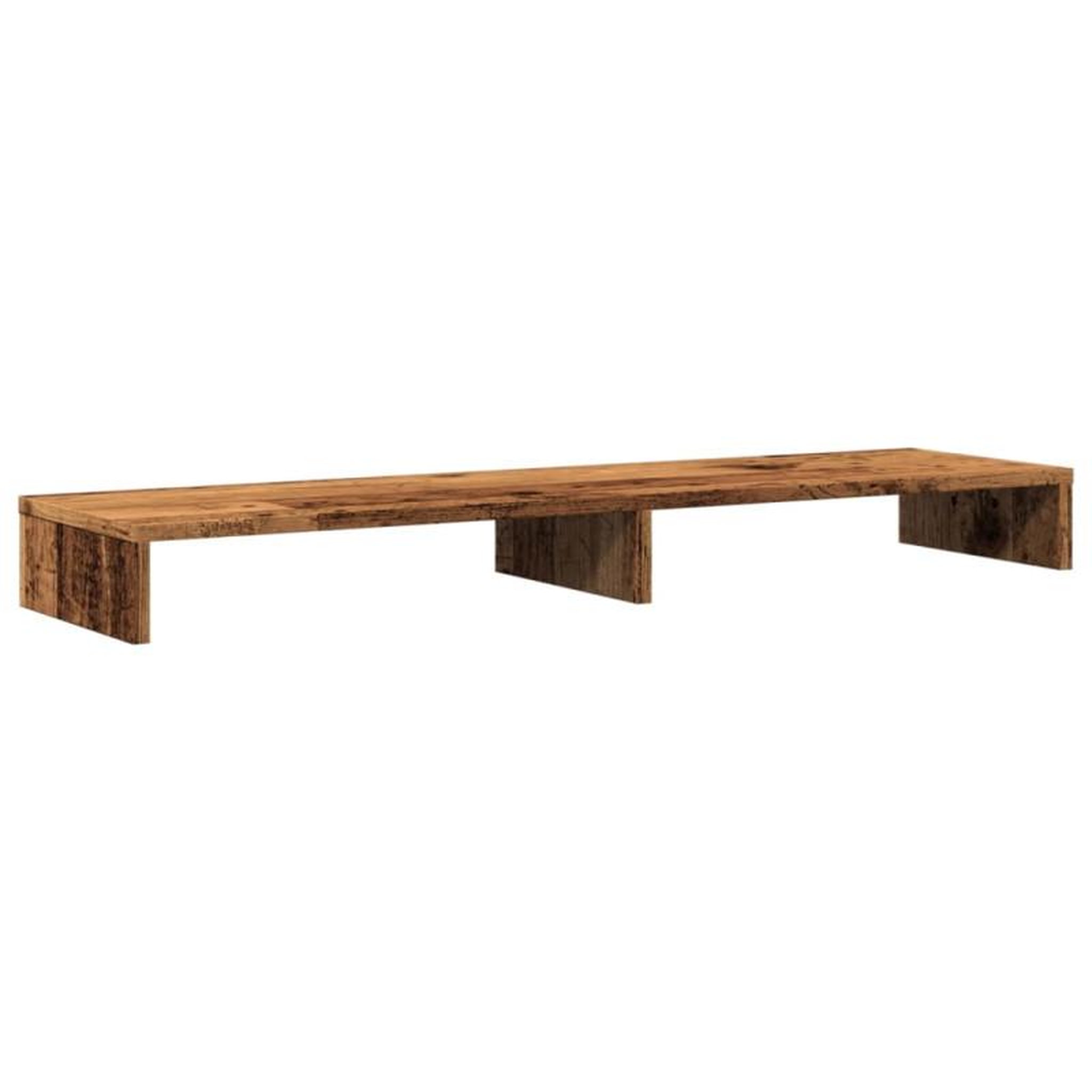 Voir la diapositive 2 : VIDAXL Support de moniteur vieux bois 100x27x10 cm bois d ingénierie