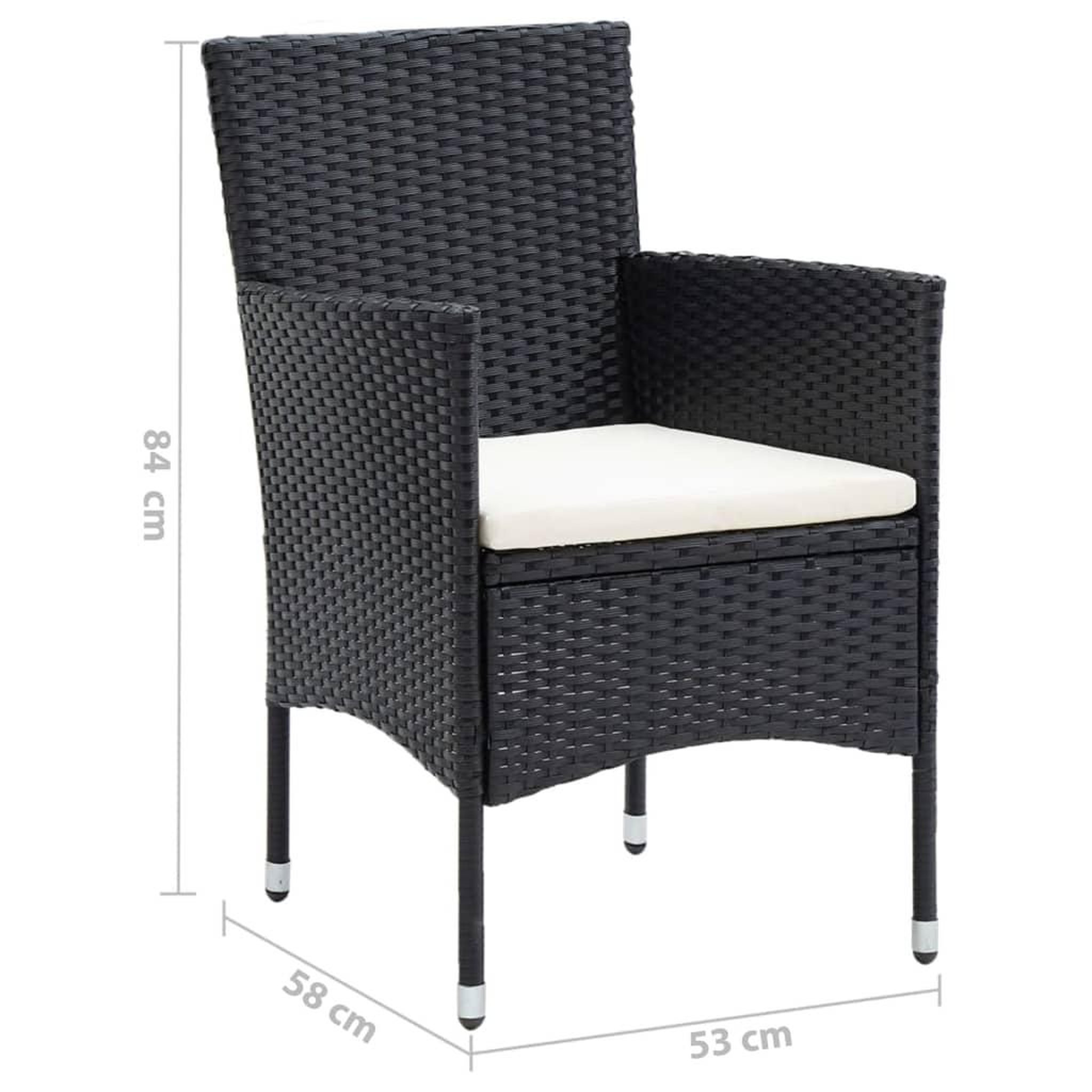 Voir la diapositive 6 : VIDAXL Ensemble a dîner de jardin avec coussins 3 pcs poly rotin noir