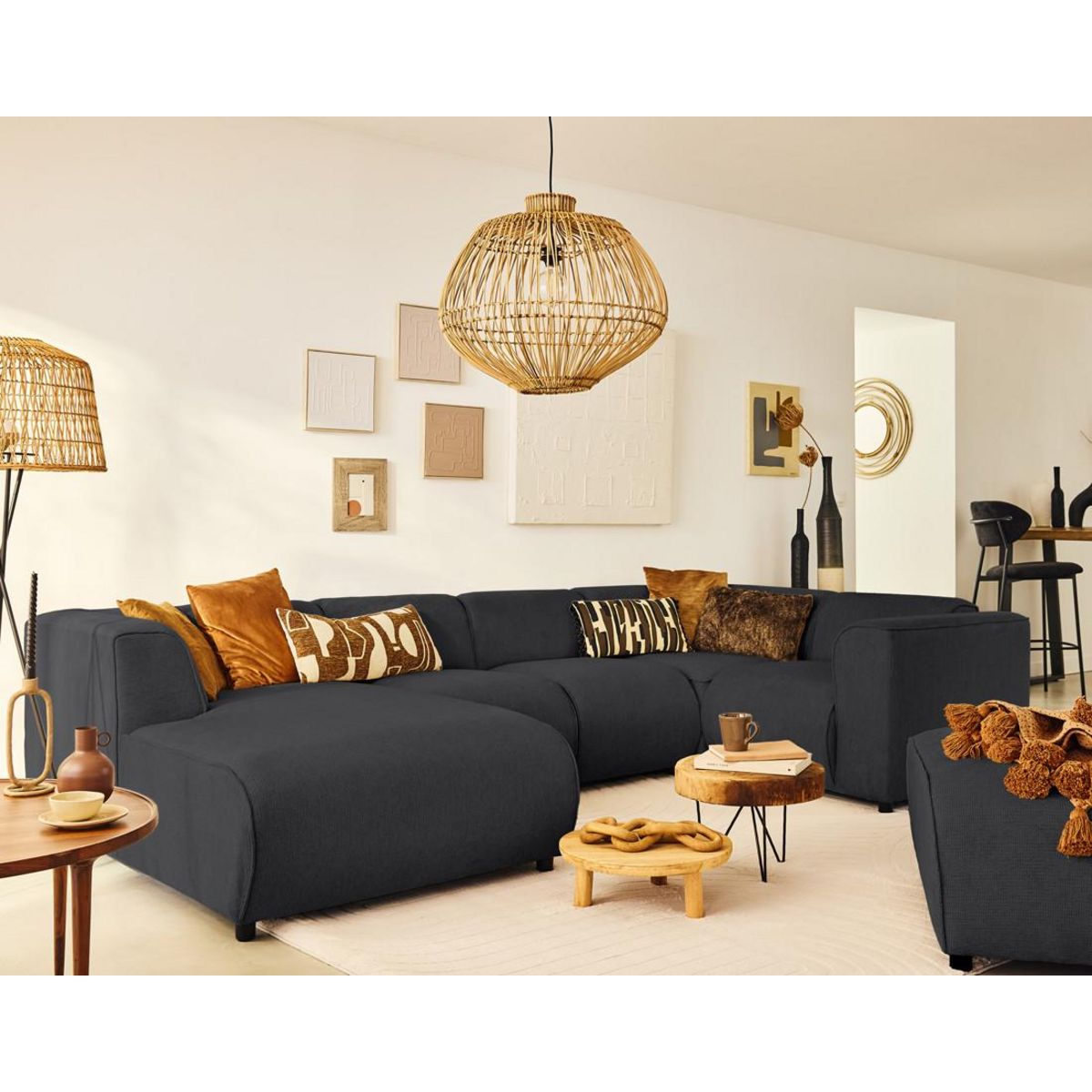 LISA DESIGN Suaro - module d'angle réversible en tissu texturé