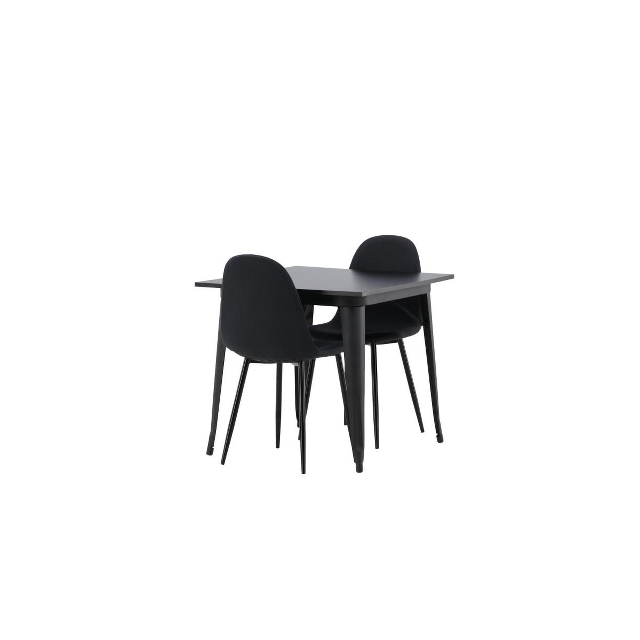 Voir la diapositive 3 : Paris Prix Ensemble table à manger carrée & 2 chaises  tempe & polar  80cm noir