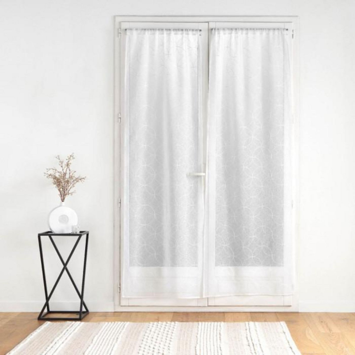 Paris Prix Paire de Voilages Passe-Tringle  Olympia  70x200cm Blanc