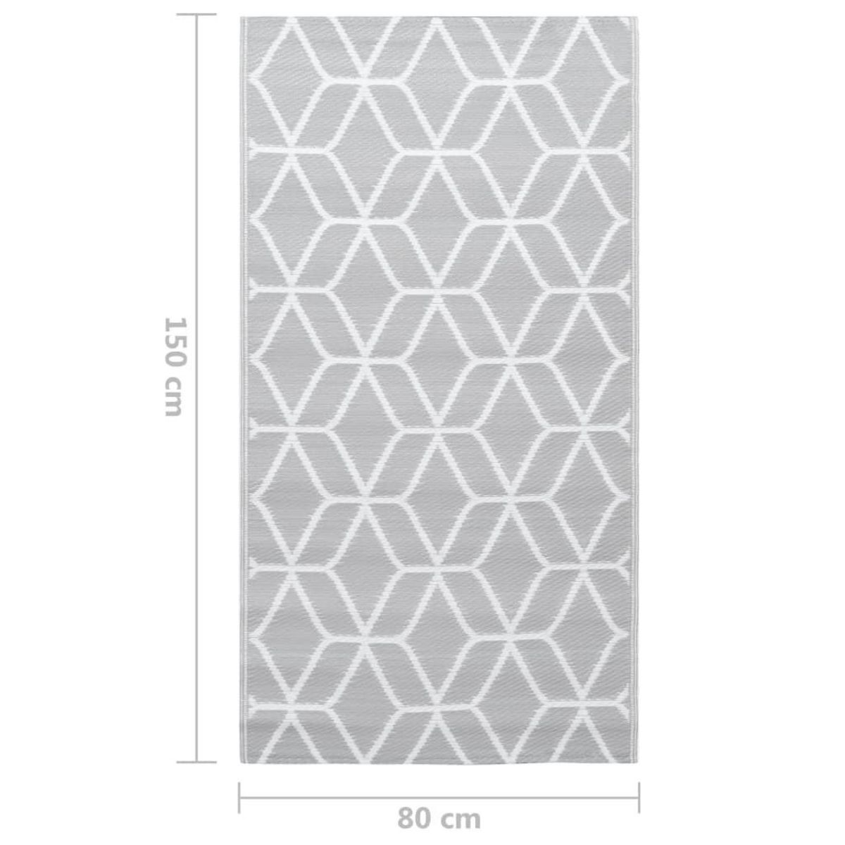VIDAXL Tapis d'exterieur ARAKIL Gris 80x150 cm PP